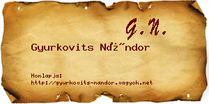 Gyurkovits Nándor névjegykártya